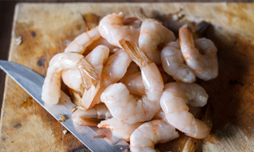 Carpaccio aux crevettes de Nouvelle Calédonie