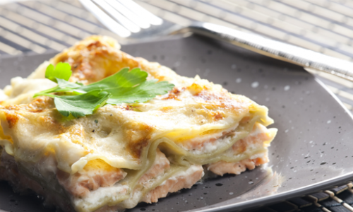 Lasagnes roulées au saumon courgette